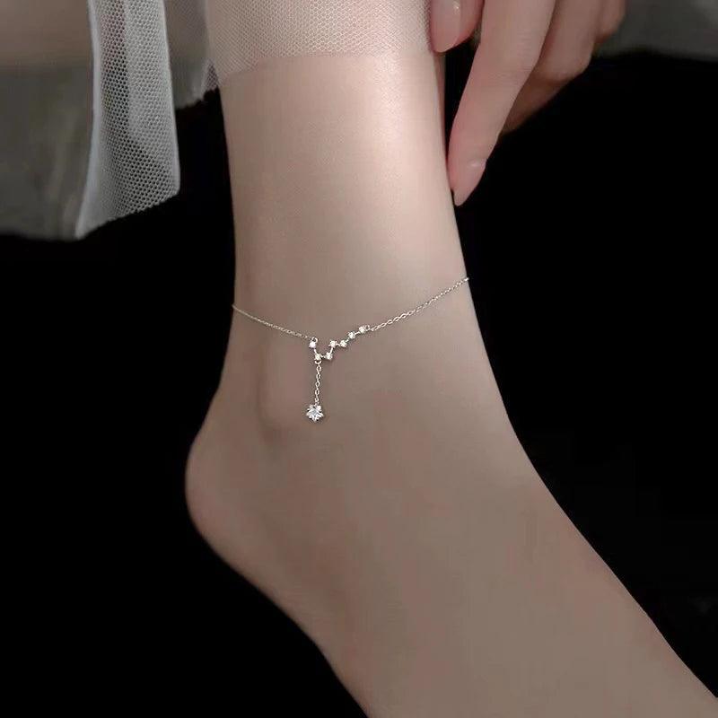 925 Silver/Chandi Star Lightning Anklet